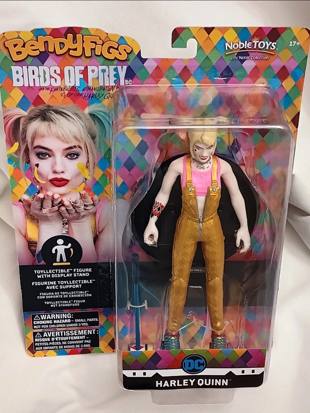 Birds of Prey DC Harley Quinn Figure Noble Toys BendyFigs— Pink & Gold